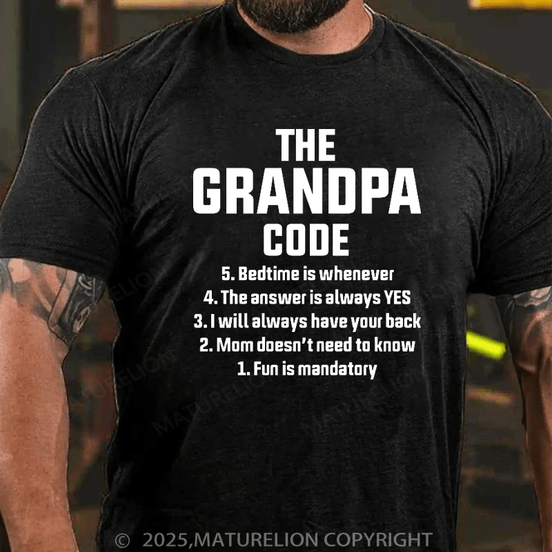 Maturelion Men's T-Shirt The Grandpa Code Cotton T-Shirt