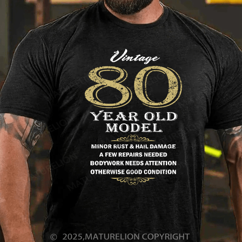 Maturelion Men's T-Shirt 80th Birthday Funny gift idea Classic Cotton T-Shirt