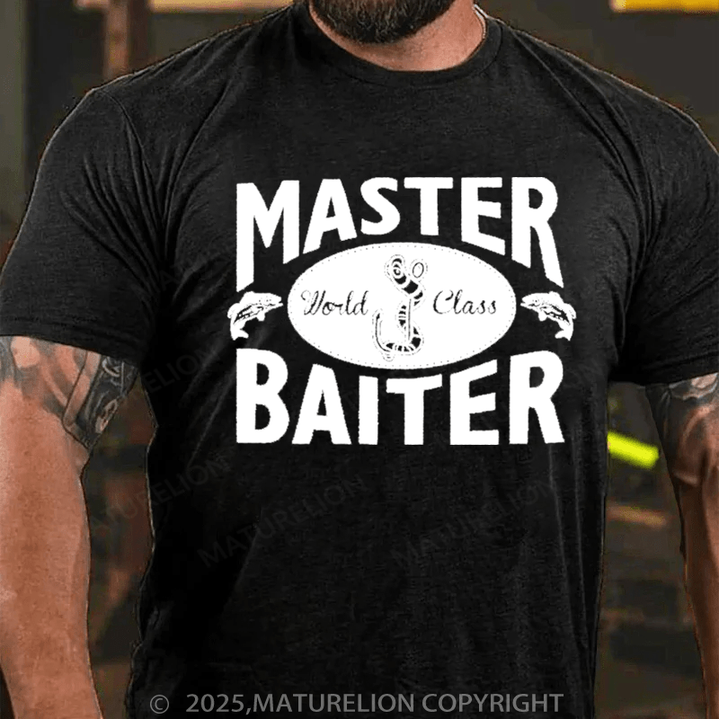 Maturelion Men's T-Shirt Master Baiter Cotton T-Shirt
