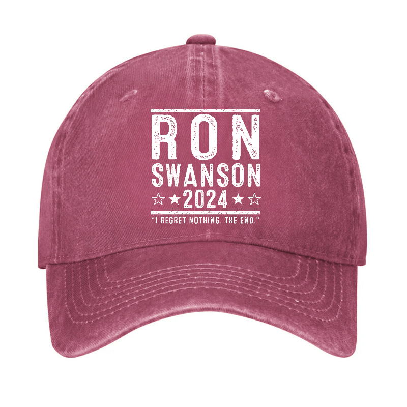Ron Swanson 2024 I Regret Nothing The End Funny Sarcastic Cap