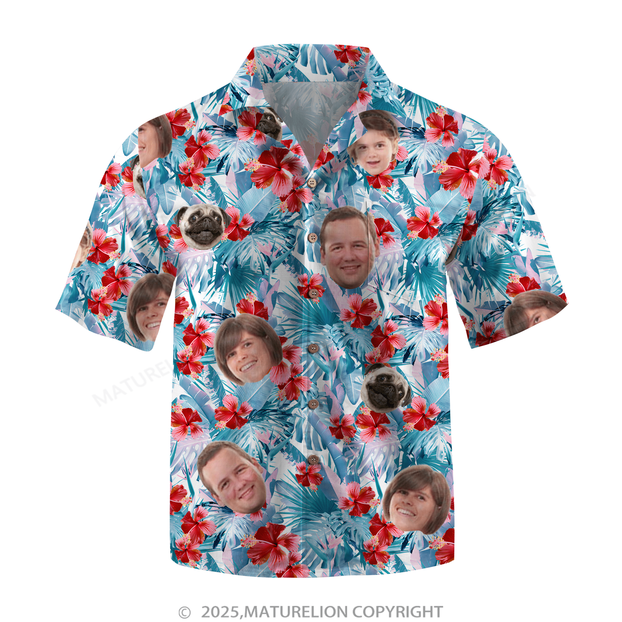 Maturelion Aloha Shirts Your Face on a Custom Hawaiian Shirt