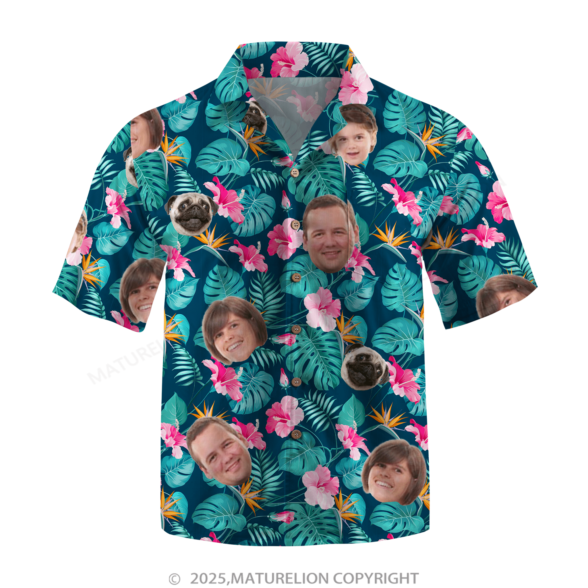 Maturelion Aloha Shirts Custom Face Hawaiian Shirt
