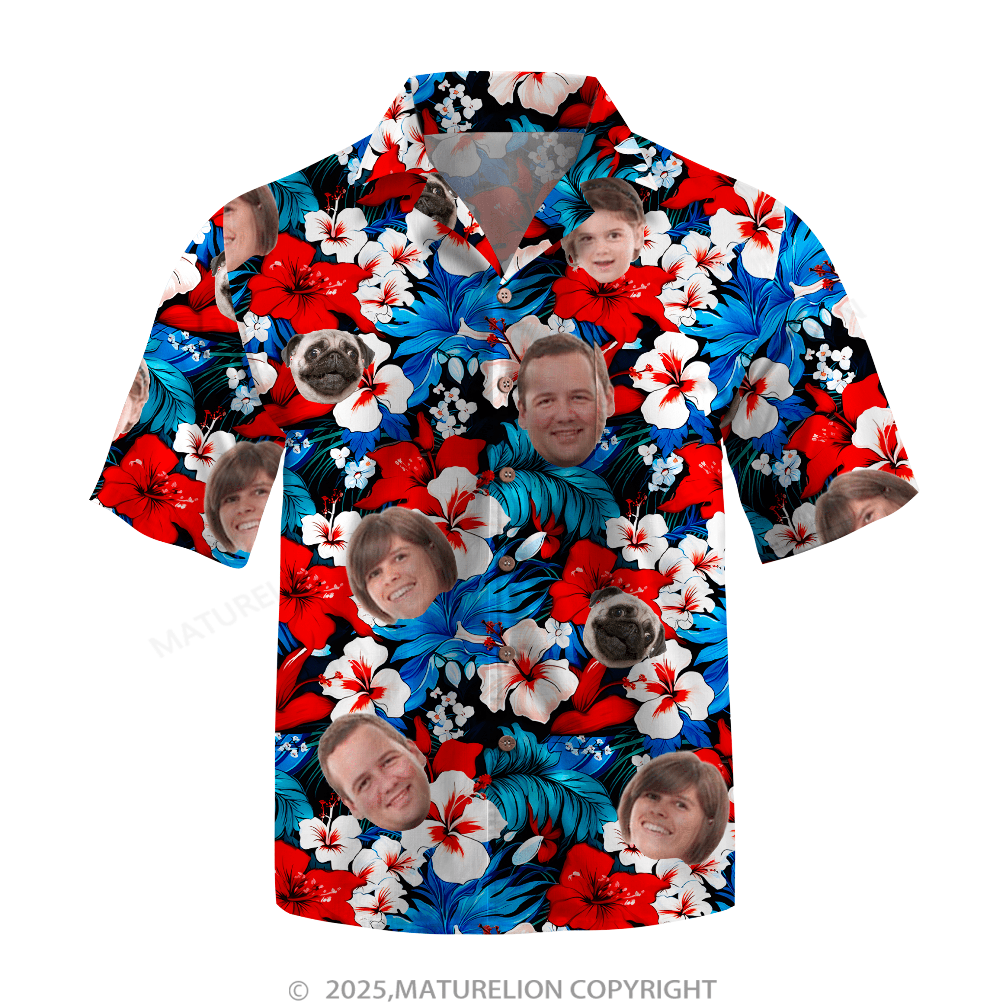 Maturelion Aloha Shirts Custom Hawaiian Shirt with Your Picture Hawaiian Shirt