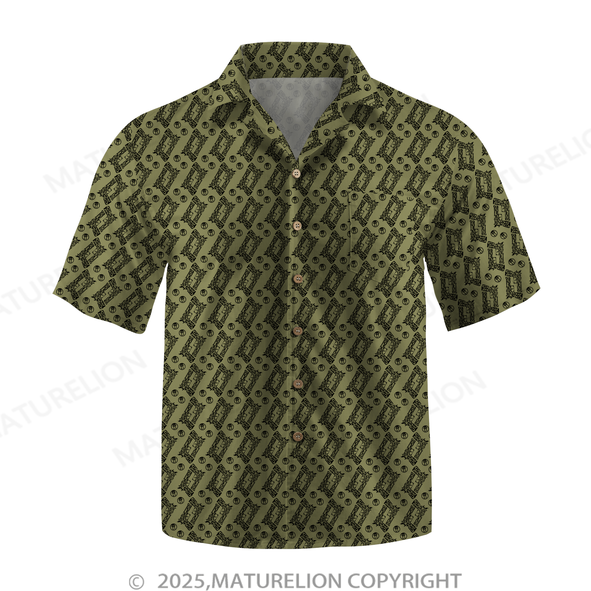 Maturelion Men's Hawaiian Shirt Floral Rush Hawaiian Shirt