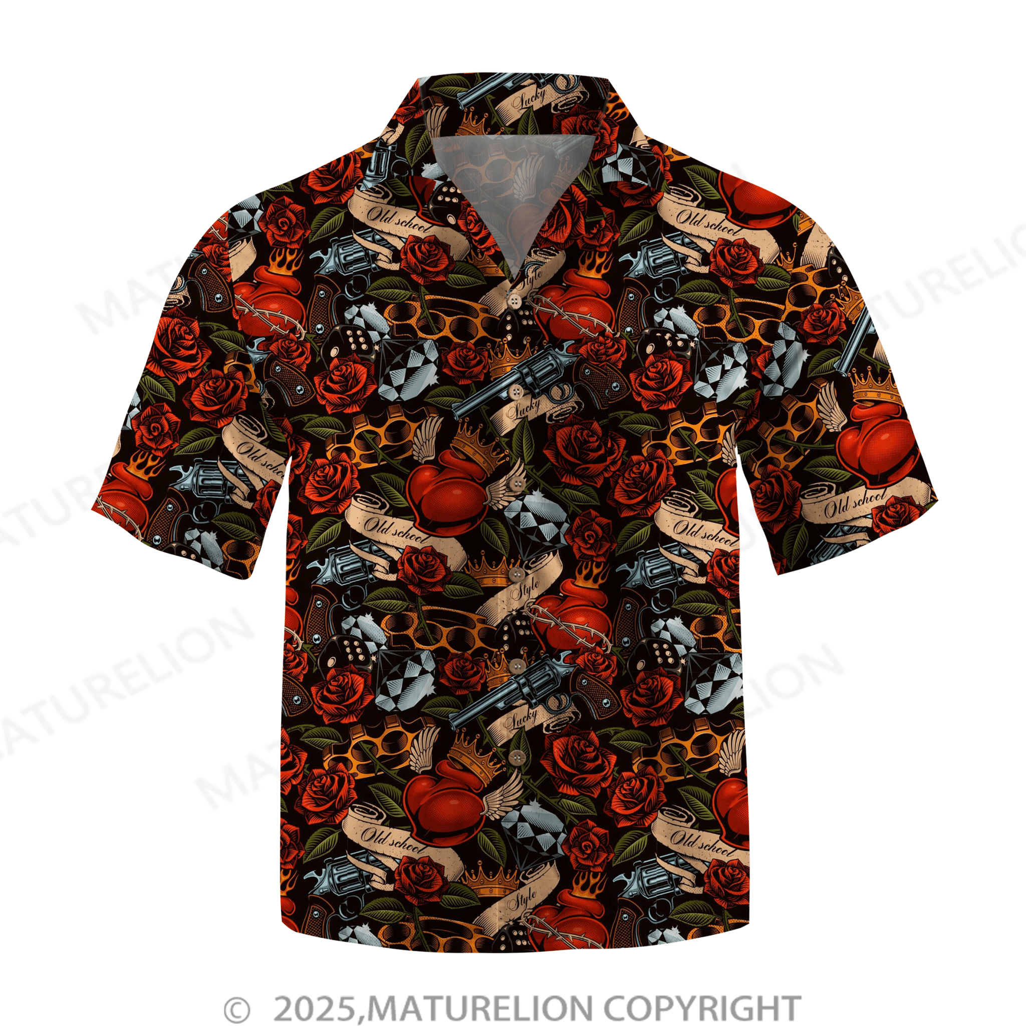 Maturelion Men's Hawaiian Shirt Hawaiian Nights Full of Endless Temptation Hawaiian Shirt