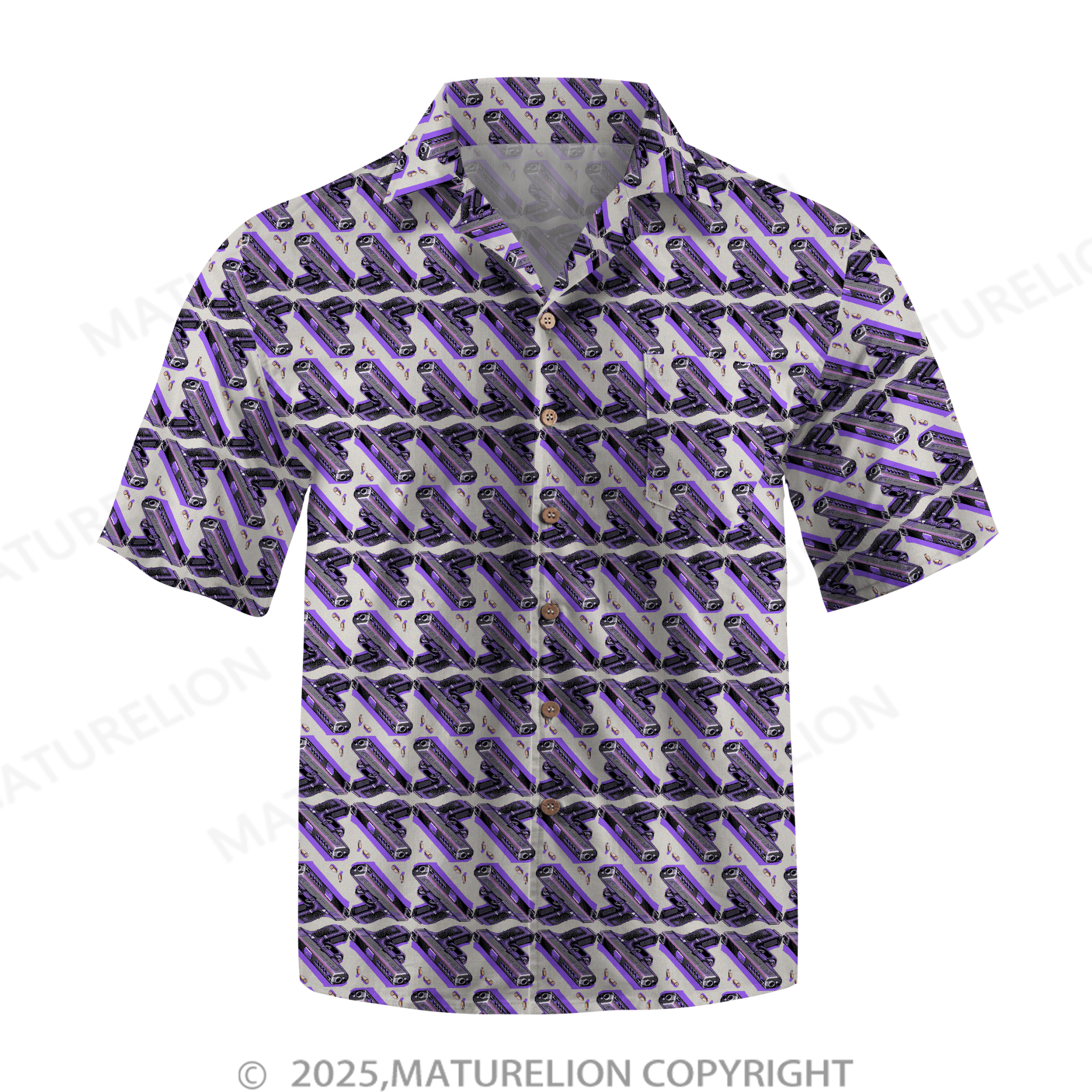Maturelion Men's Hawaiian Shirt Sunset Glow Hawaiian Shirt