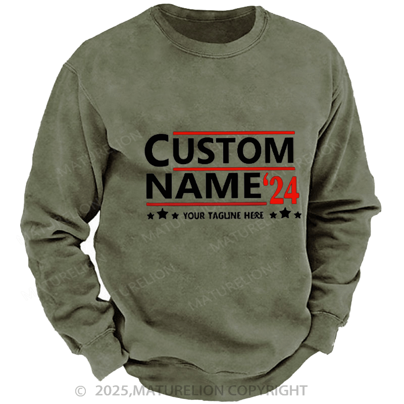 Maturelion Men's Sweatshirts 2024 President Sweatshirts Washed Sweatshirts