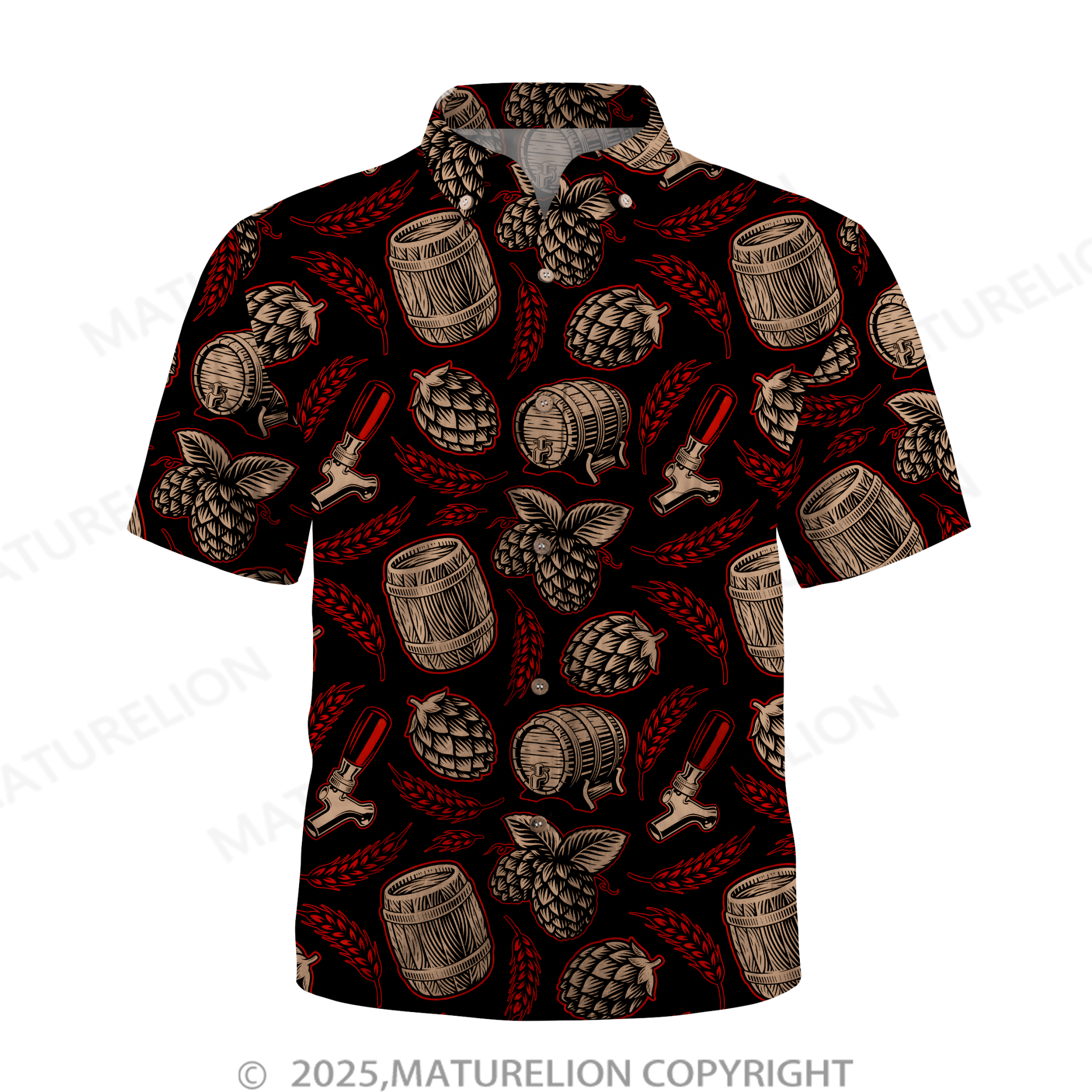 Maturelion Men's Hawaiian Shirt Palm Breeze Hawaiian Shirt