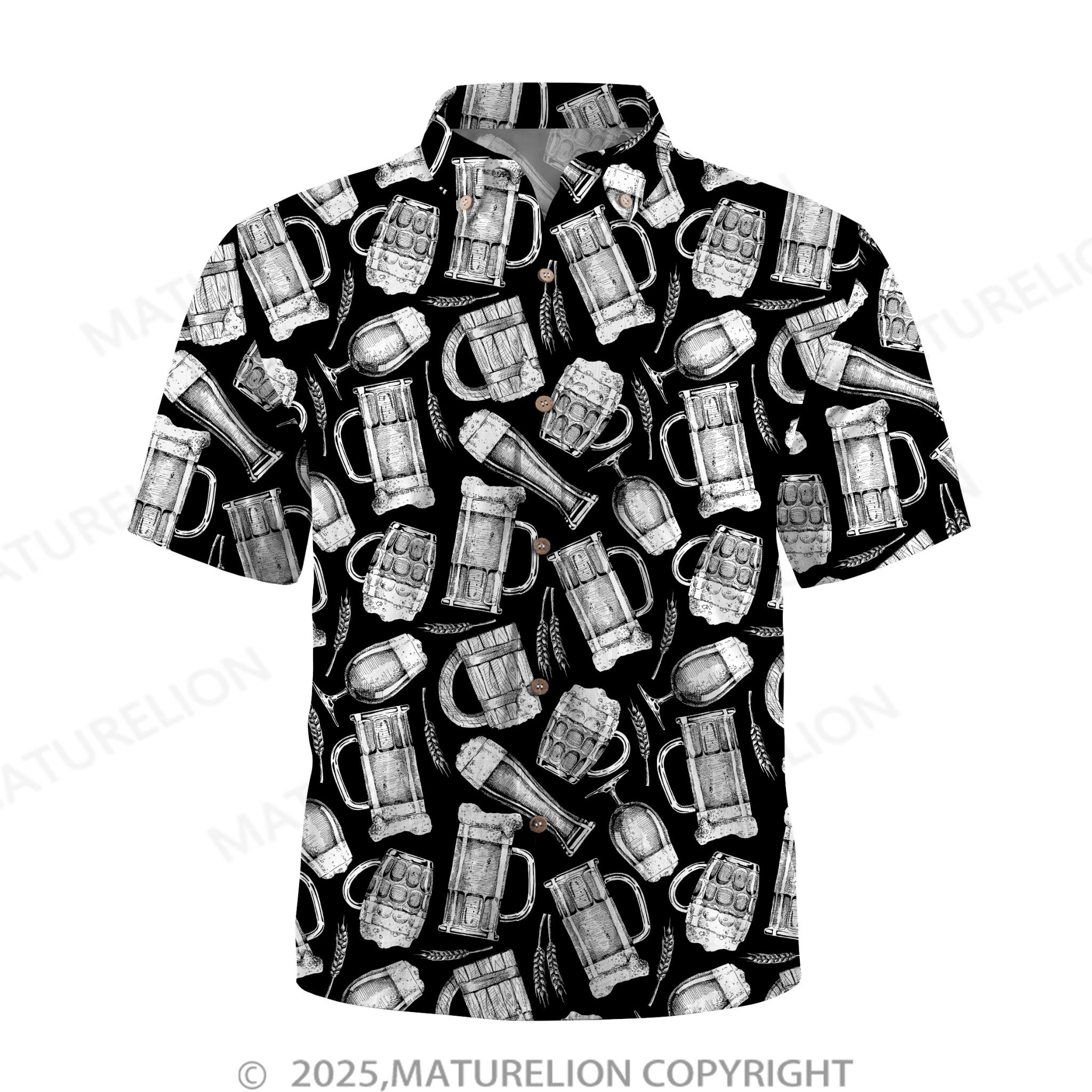 Maturelion Men's Hawaiian Shirt Sunset Glow Hawaiian Shirt