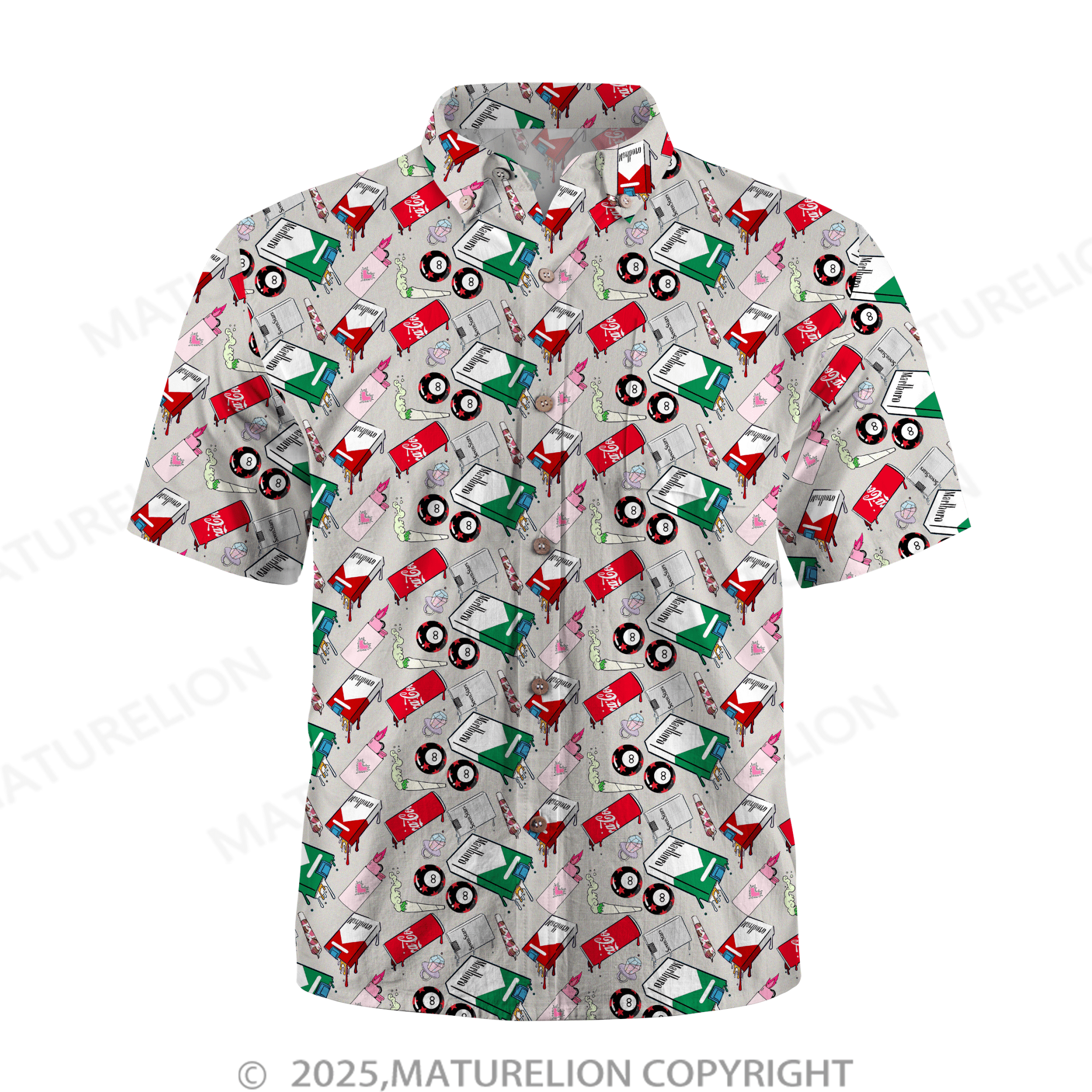 Maturelion Men's Hawaiian Shirt Midnight Tropics Hawaiian Shirt