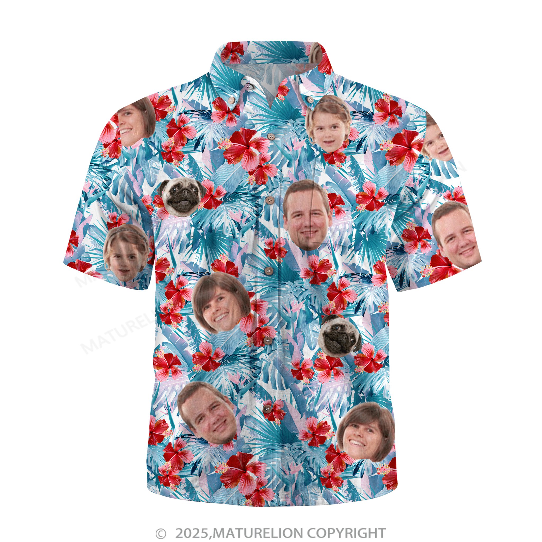 Maturelion Aloha Shirts Your Face on a Custom Hawaiian Shirt