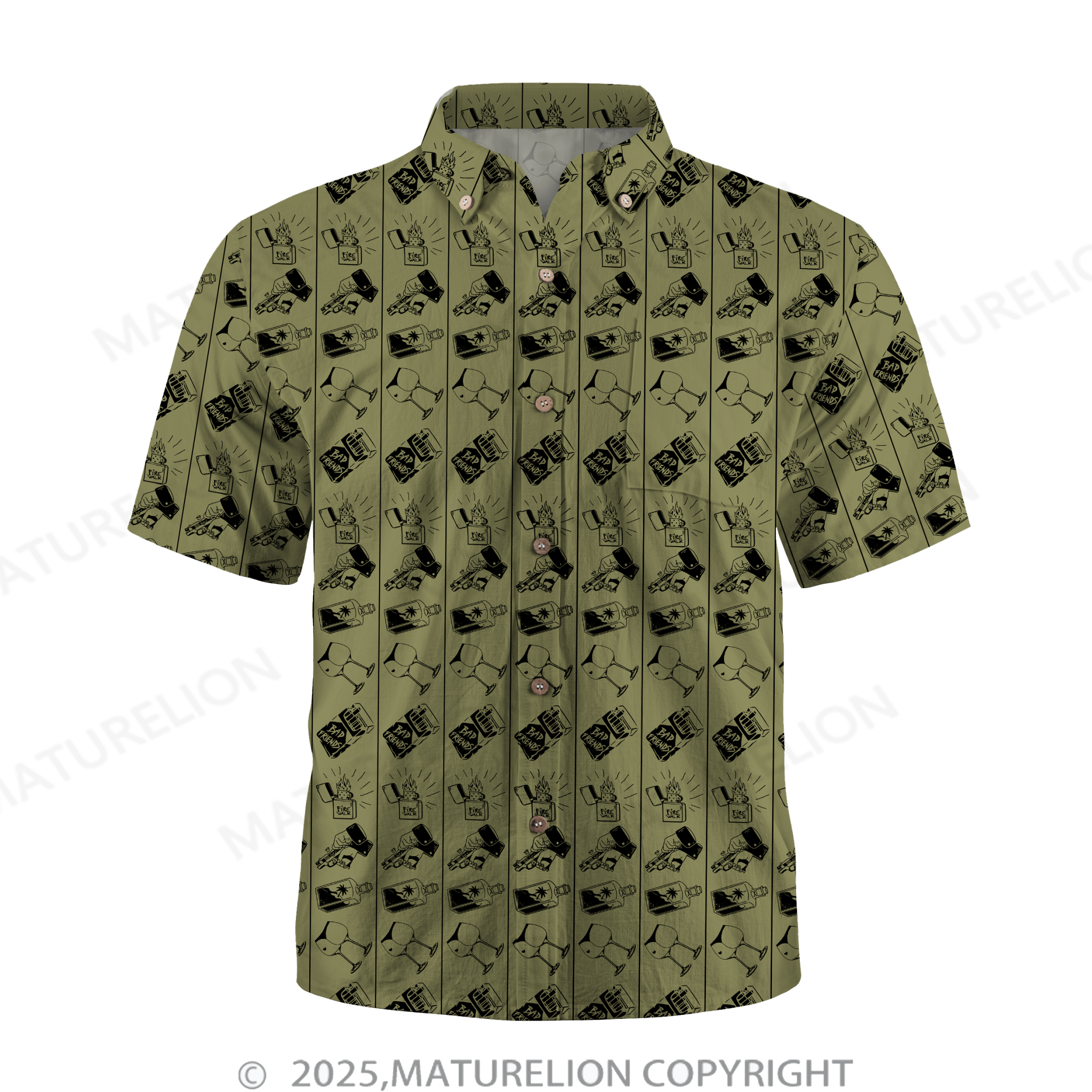Maturelion Men's Hawaiian Shirt Floral Rush Hawaiian Shirt