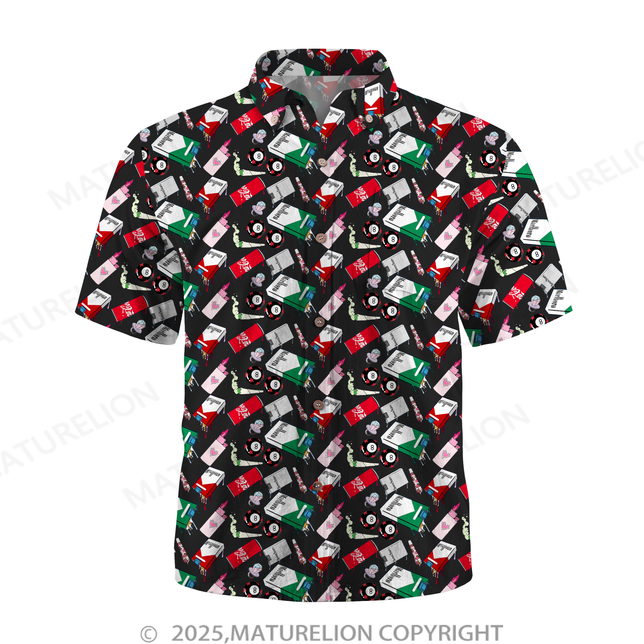 Maturelion Men's Hawaiian Shirt Midnight Tropics Hawaiian Shirt