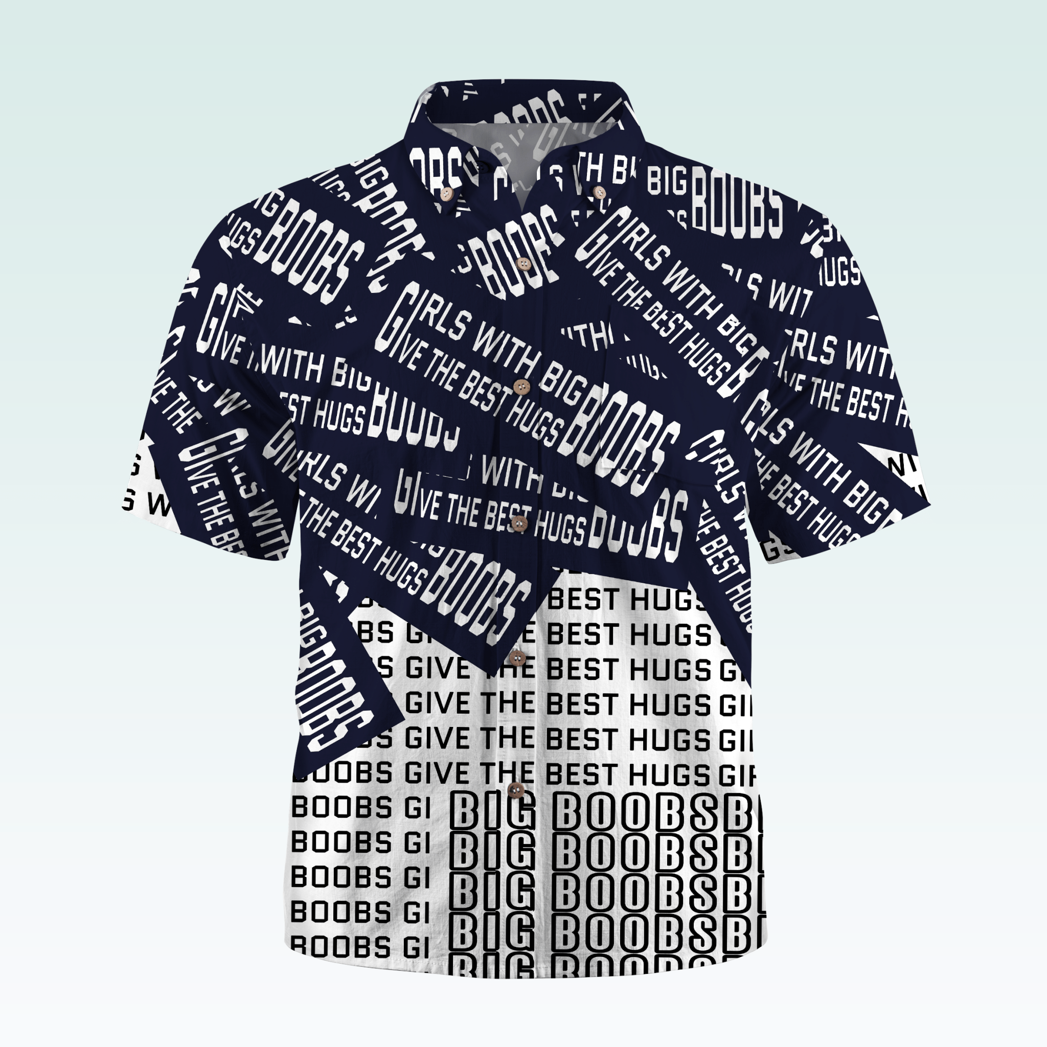 Maturelion Men's Hawaiian Girls With Big Boobs Give The Best Hugs Hawaiian Shirt