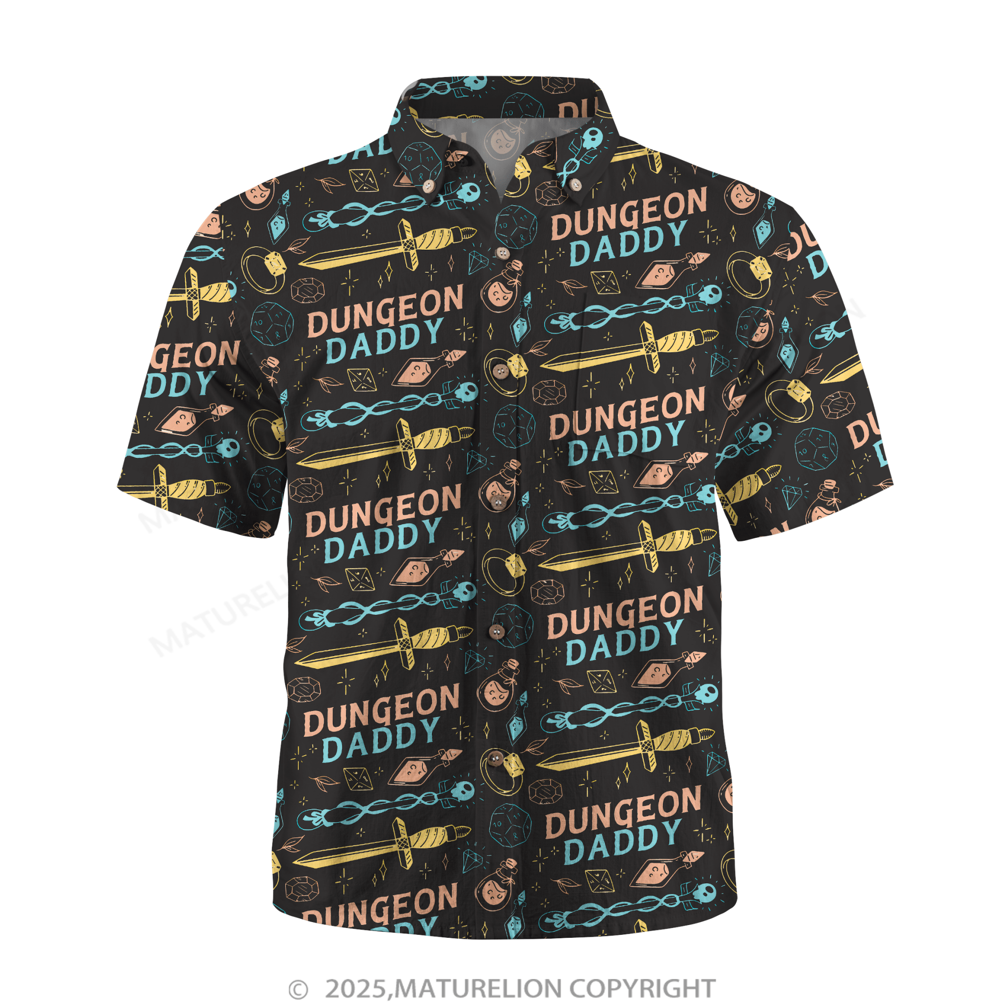 Maturelion Aloha Shirts Dungeon Daddy Hawaiian Shirt