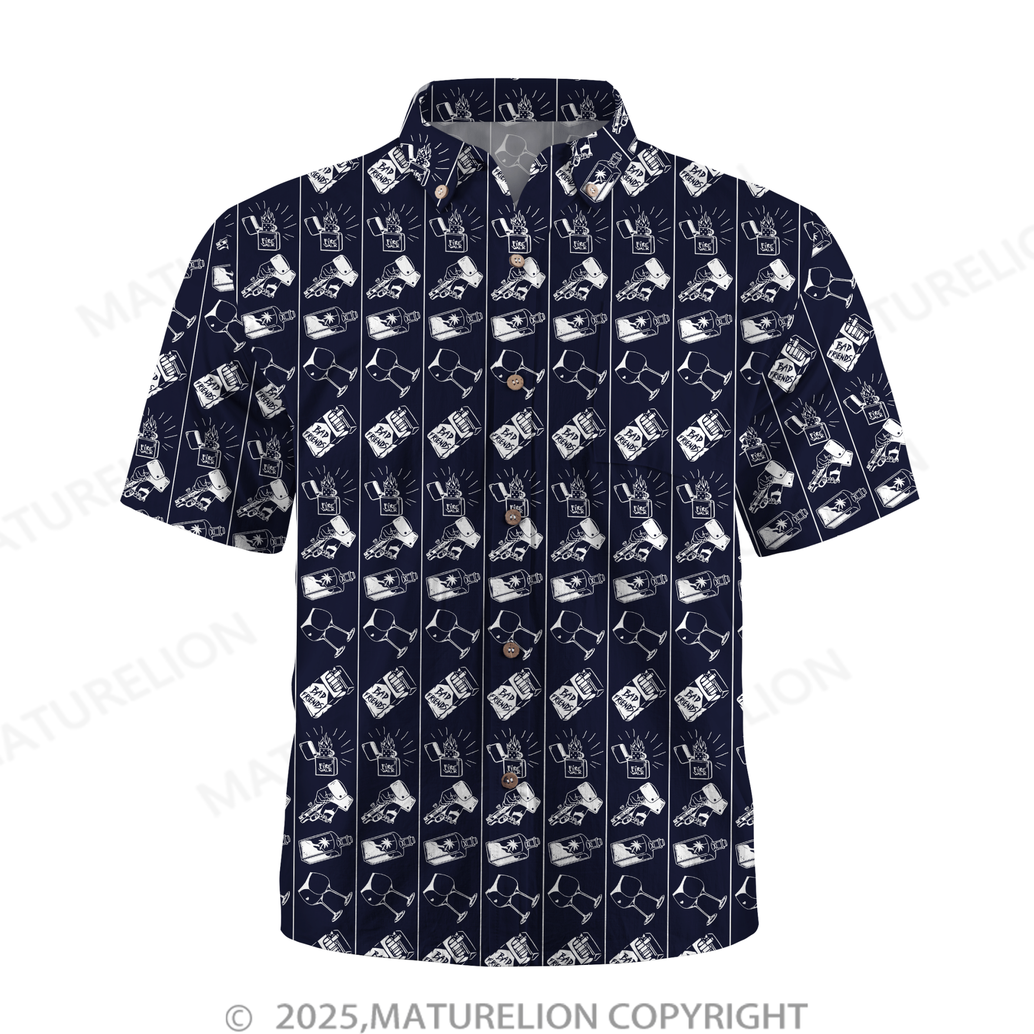 Maturelion Men's Hawaiian Shirt Floral Rush Hawaiian Shirt