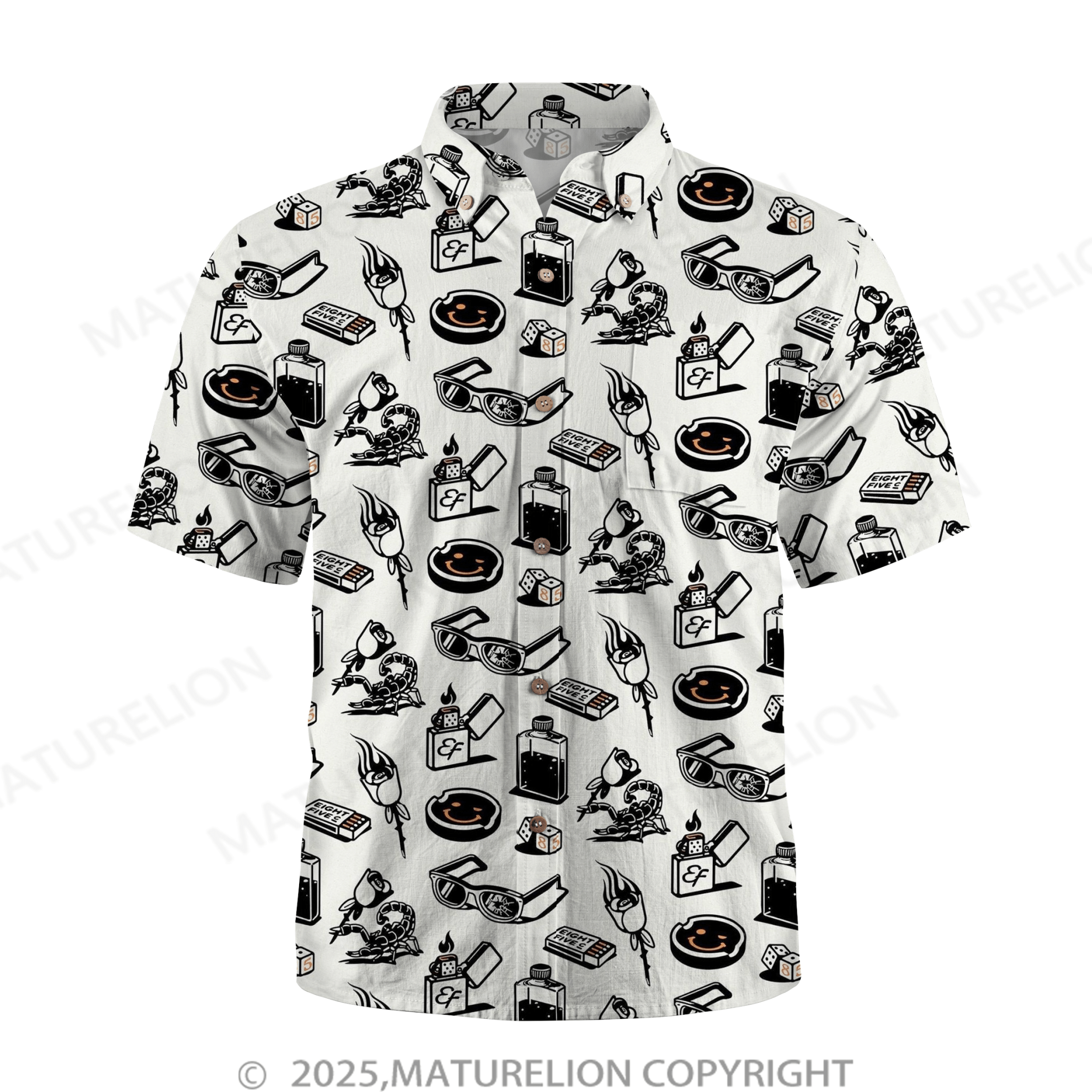 Maturelion Men's Hawaiian Shirt Tiki Bar Hawaiian Shirt