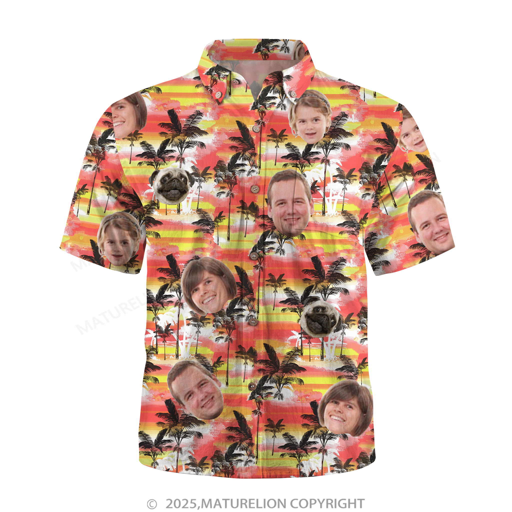 Maturelion Aloha Shirts Personalized Hawaiian Shirt with Your Image Hawaiian Shirt