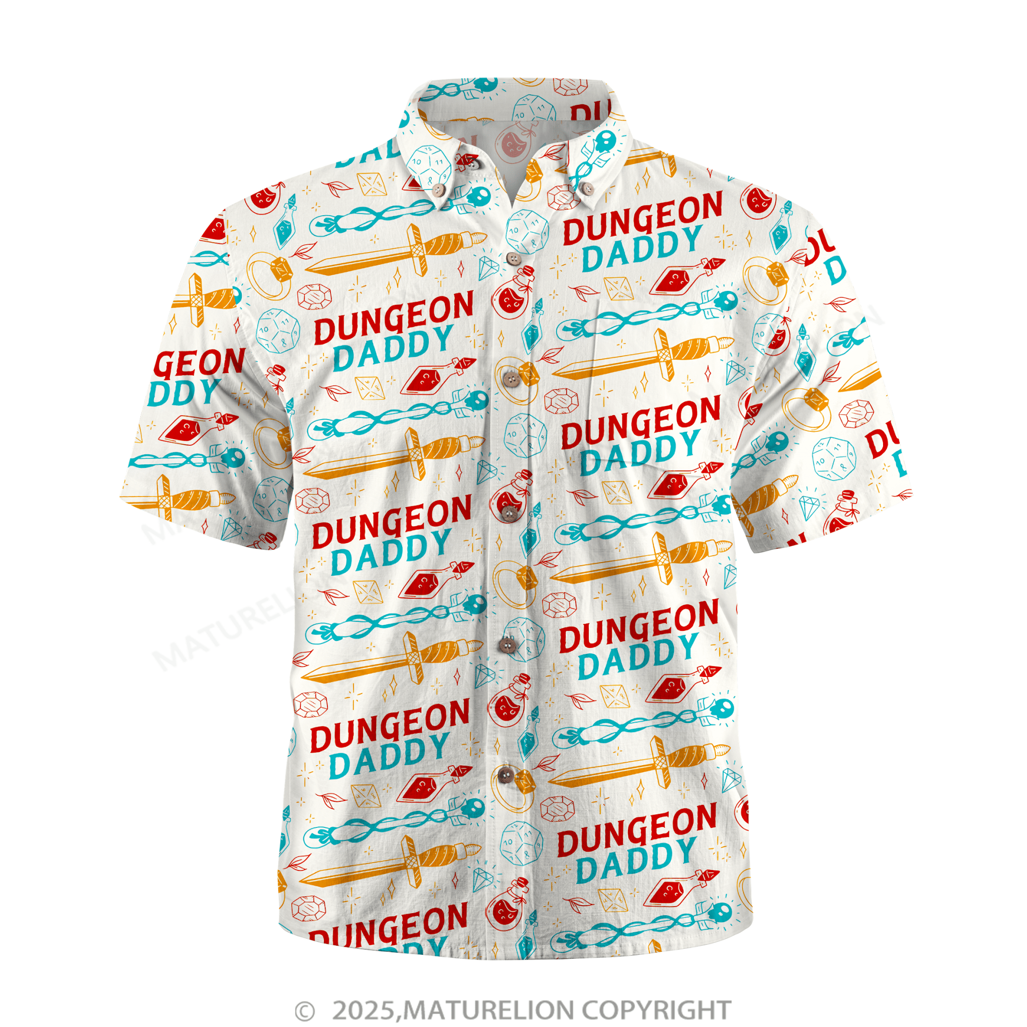 Maturelion Aloha Shirts Dungeon Daddy Hawaiian Shirt