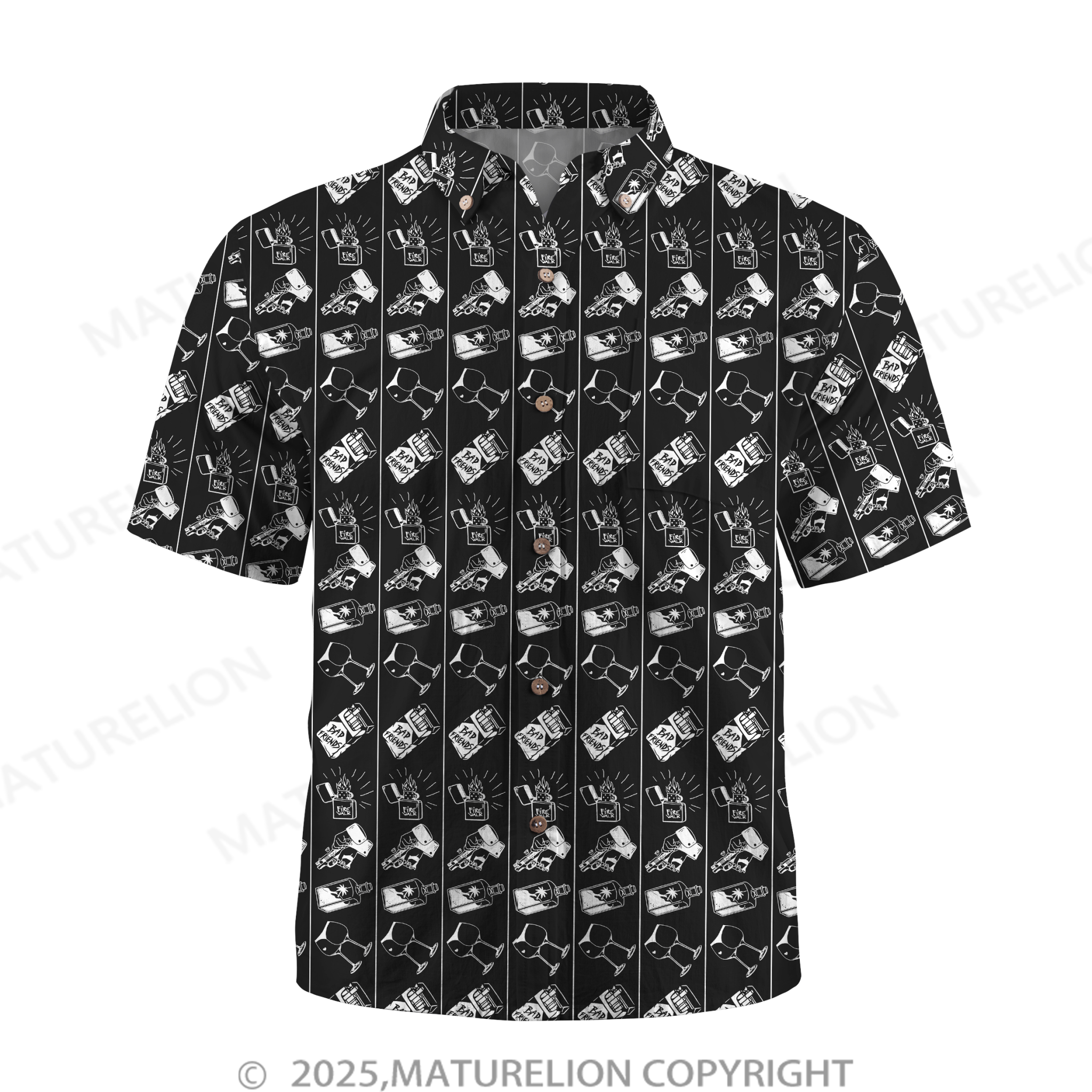 Maturelion Men's Hawaiian Shirt Floral Rush Hawaiian Shirt
