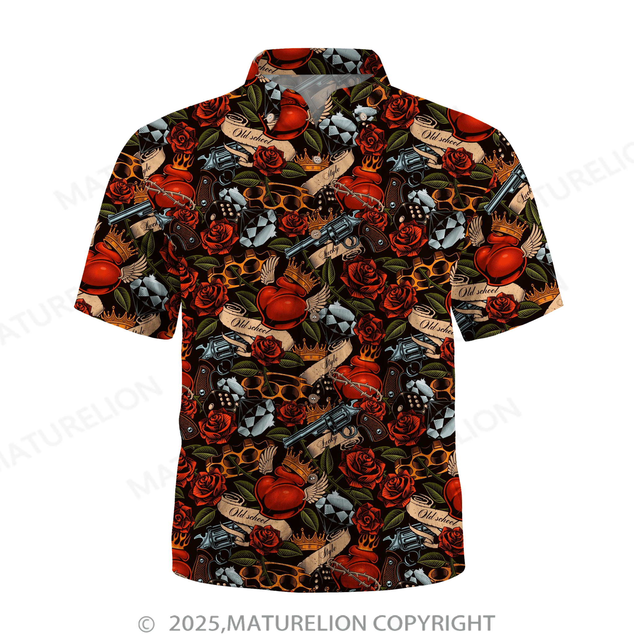 Maturelion Men's Hawaiian Shirt Hawaiian Nights Full of Endless Temptation Hawaiian Shirt