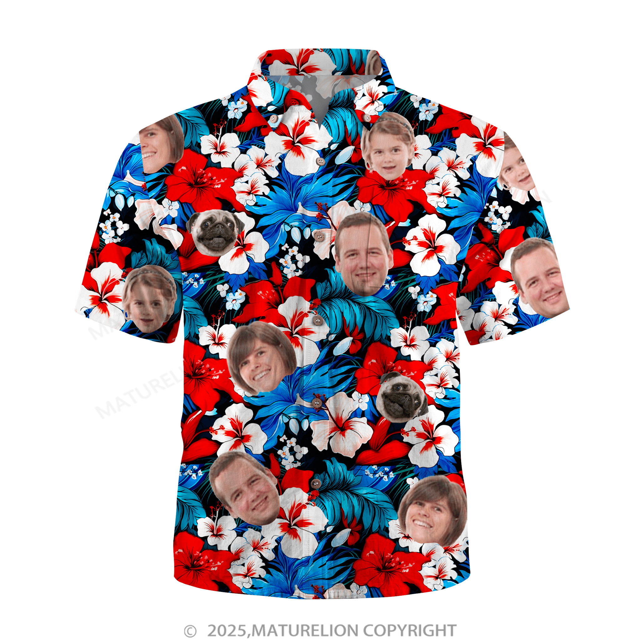 Maturelion Aloha Shirts Custom Hawaiian Shirt with Your Picture Hawaiian Shirt