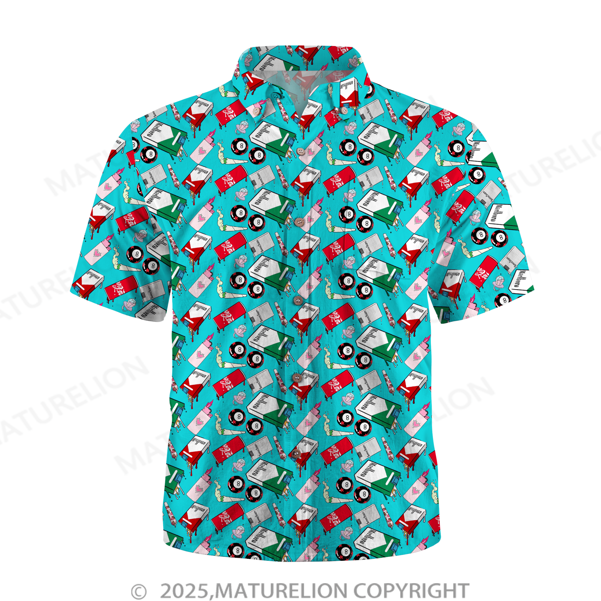 Maturelion Men's Hawaiian Shirt Midnight Tropics Hawaiian Shirt