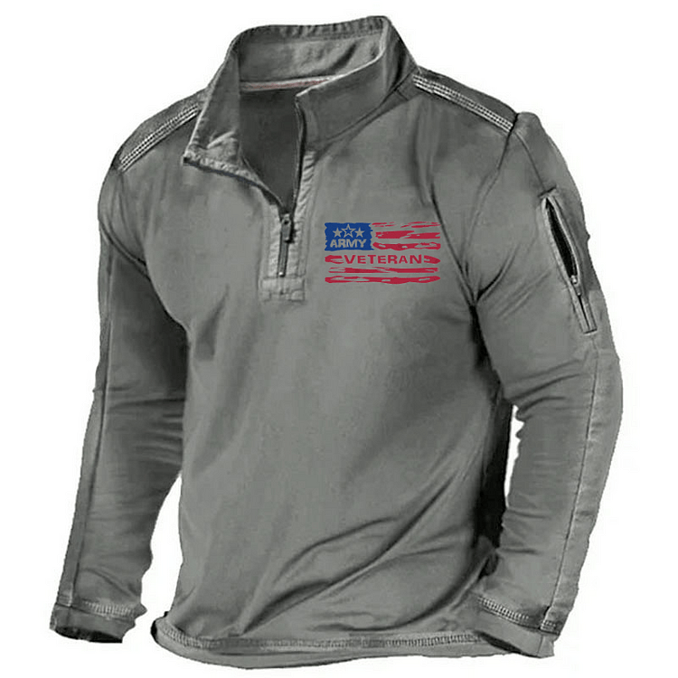 Maturelion Men's Henley Shirt Veteran Army Henley Shirt