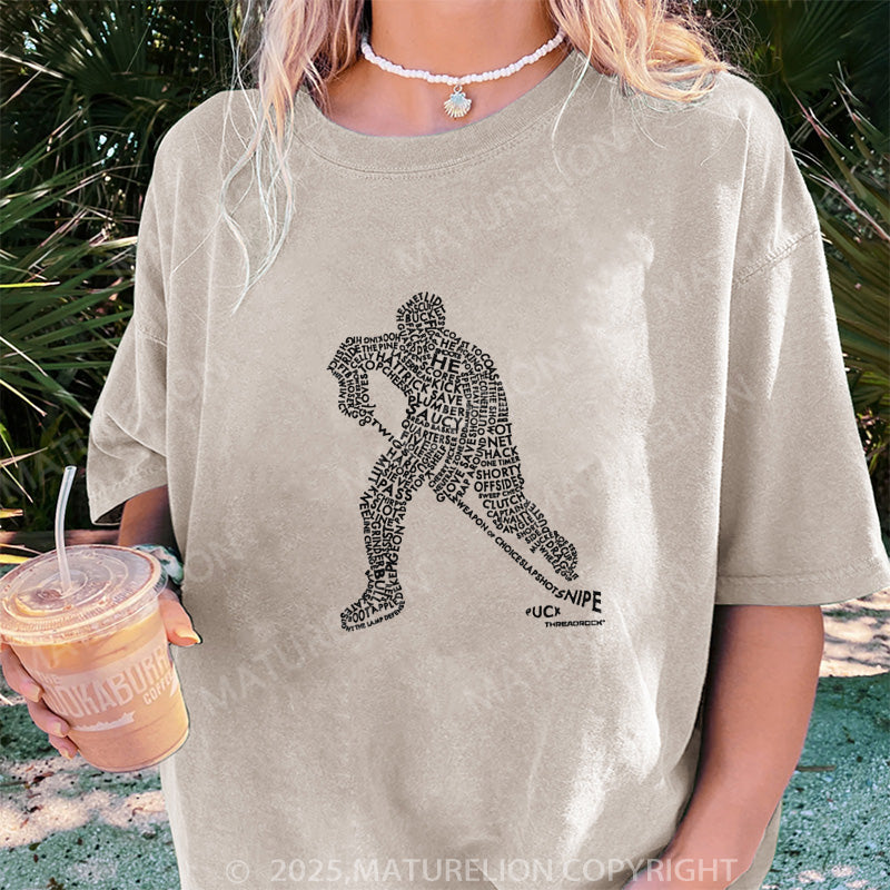 Maturelion Women's T-shirt Hockey Player DTG Washed T-shirt