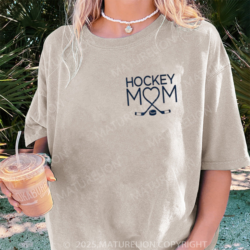 Maturelion Women's T-shirt Hockey Mom DTG Washed T-shirt
