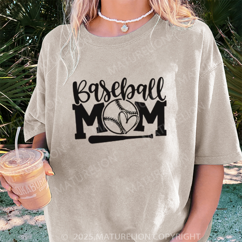 Maturelion Women's T-shirt Baseball Gifts DTG Washed T-shirt