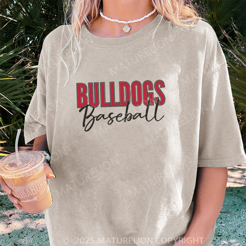 Maturelion Women's T-shirt Custom Baseball DTG Washed T-shirt