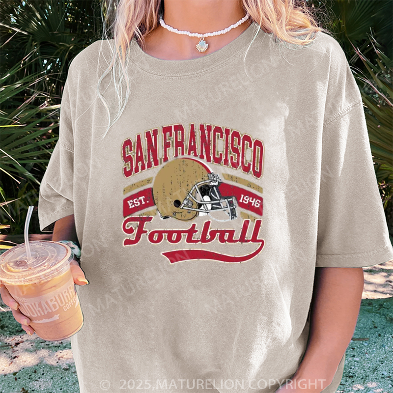 Maturelion Women's T-shirt San Francisco Football DTG Washed T-shirt
