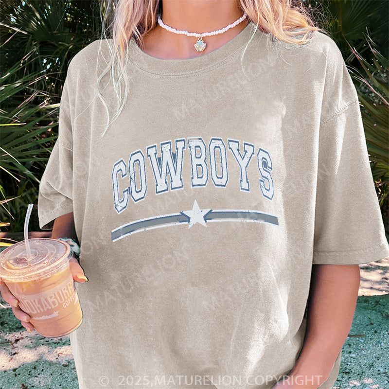 Maturelion Women's T-shirt Cowboys DTG Washed T-shirt