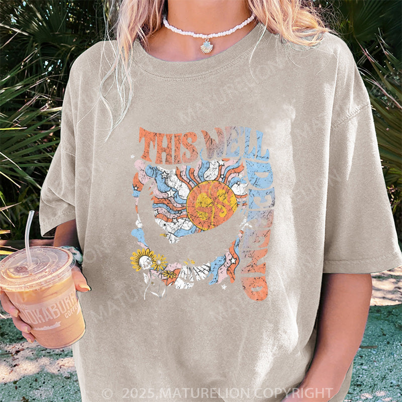Maturelion Women's T-shirt Trippy Eagle Everyday DTG Washed T-shirt