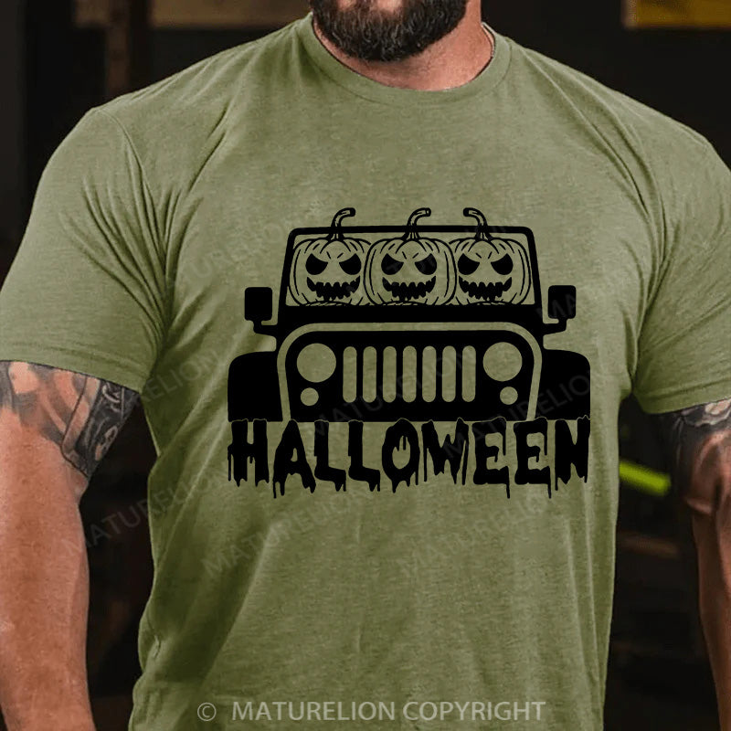 Maturelion Men's T-shirt Halloween Jeep Cotton T-shirt