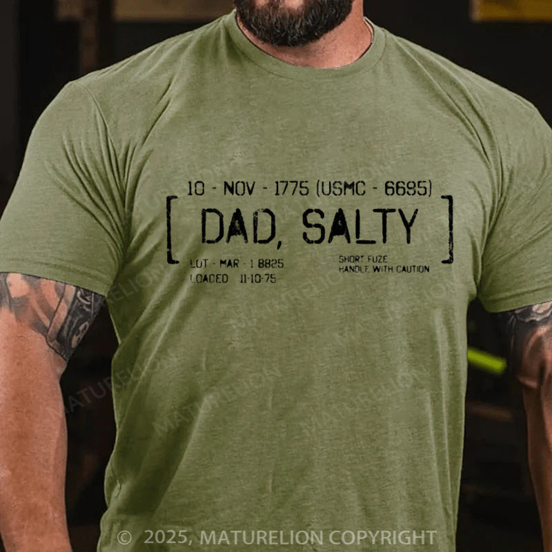 Maturelion Men's T-shirt Salty Dad Ammo Crate Cotton T-shirt