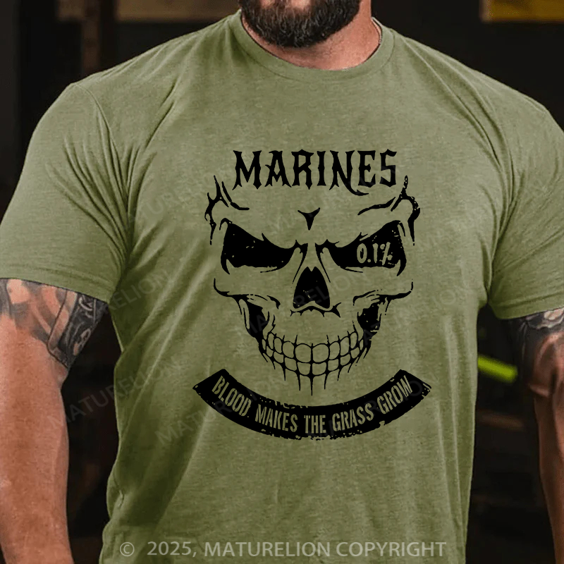 Maturelion Men's T-Shirt Blood Makes The Grass Grow Cotton T-Shirt