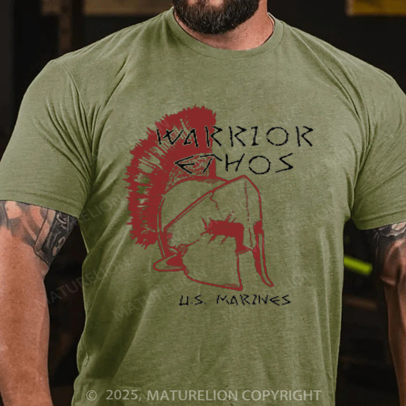 Maturelion Men's T-shirt Warrior Ethos Cotton T-shirt