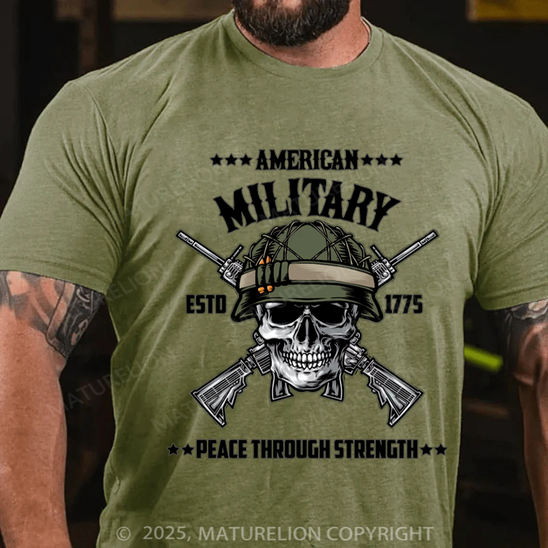 Maturelion Men's T-shirt Us Military Cotton T-shirt
