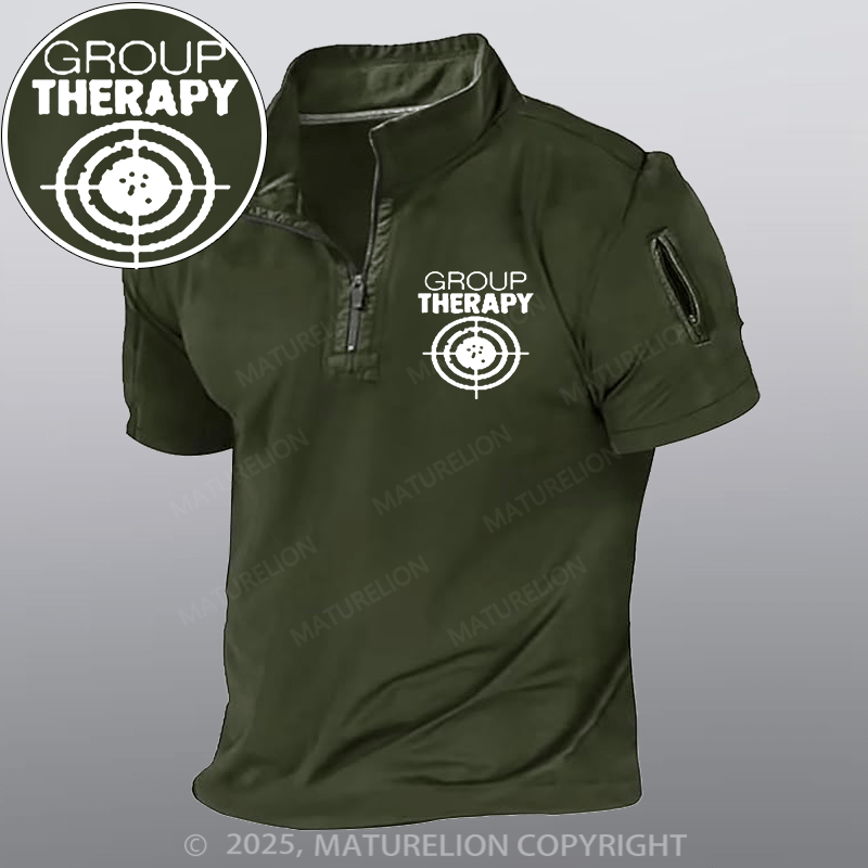 Maturelion Men's Henley Shirt Group Therapy Target Practice Shooting Henley Shirt
