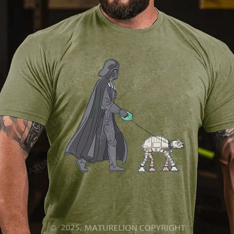 Maturelion Men's T-Shirt Darth Vader AT-AT Walker Cotton T-Shirt