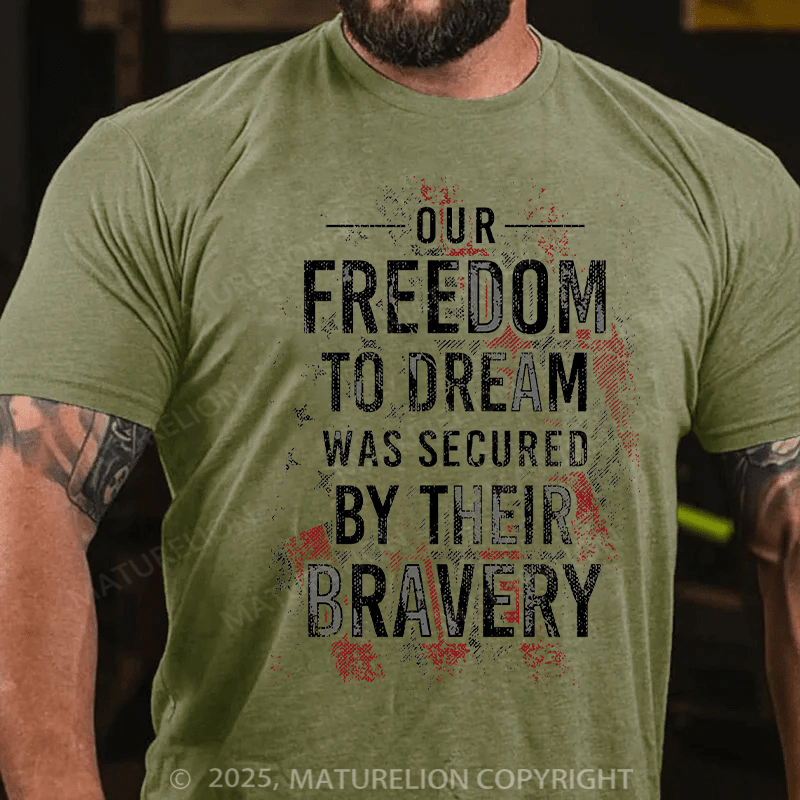 Maturelion Men's T-shirt Freedom To Dream Cotton T-shirt