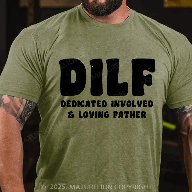 Maturelion Men's T-shirt Dedicated Involved Loving Father's Day T-shirt