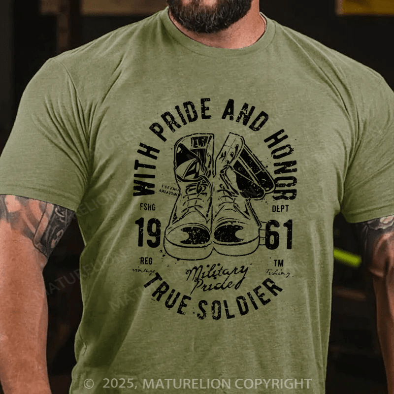 Maturelion Men's T-shirt Proud Veteran Cotton T-shirt
