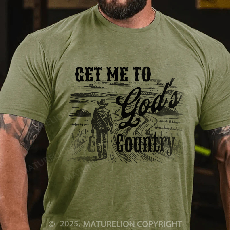Maturelion Men's T-shirt Morgan Wallen Get Me to God's Country Cotton T-shirt
