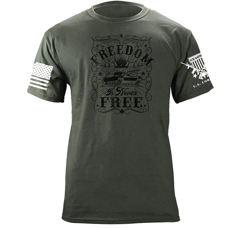 Maturelion Men's T-shirt Freedom is Never Free Cotton T-shirt
