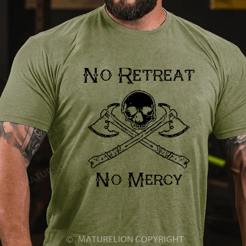 Maturelion Men's T-shirt No Retreat No Mercy Cotton T-shirt
