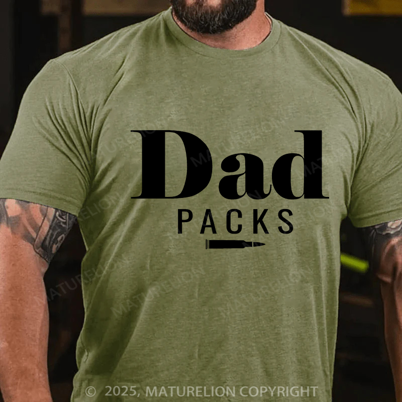 Maturelion Men's T-shirt Dad Packs Cotton T-shirt