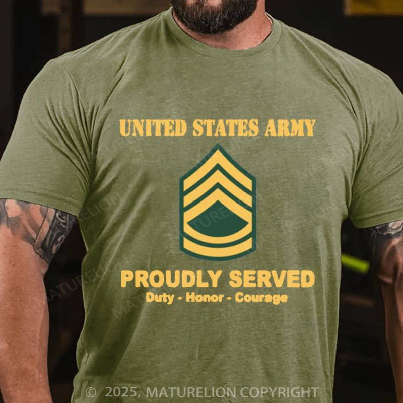 Maturelion Men's T-shirt US Army E-7 Sergeant First Class Cotton T-shirt